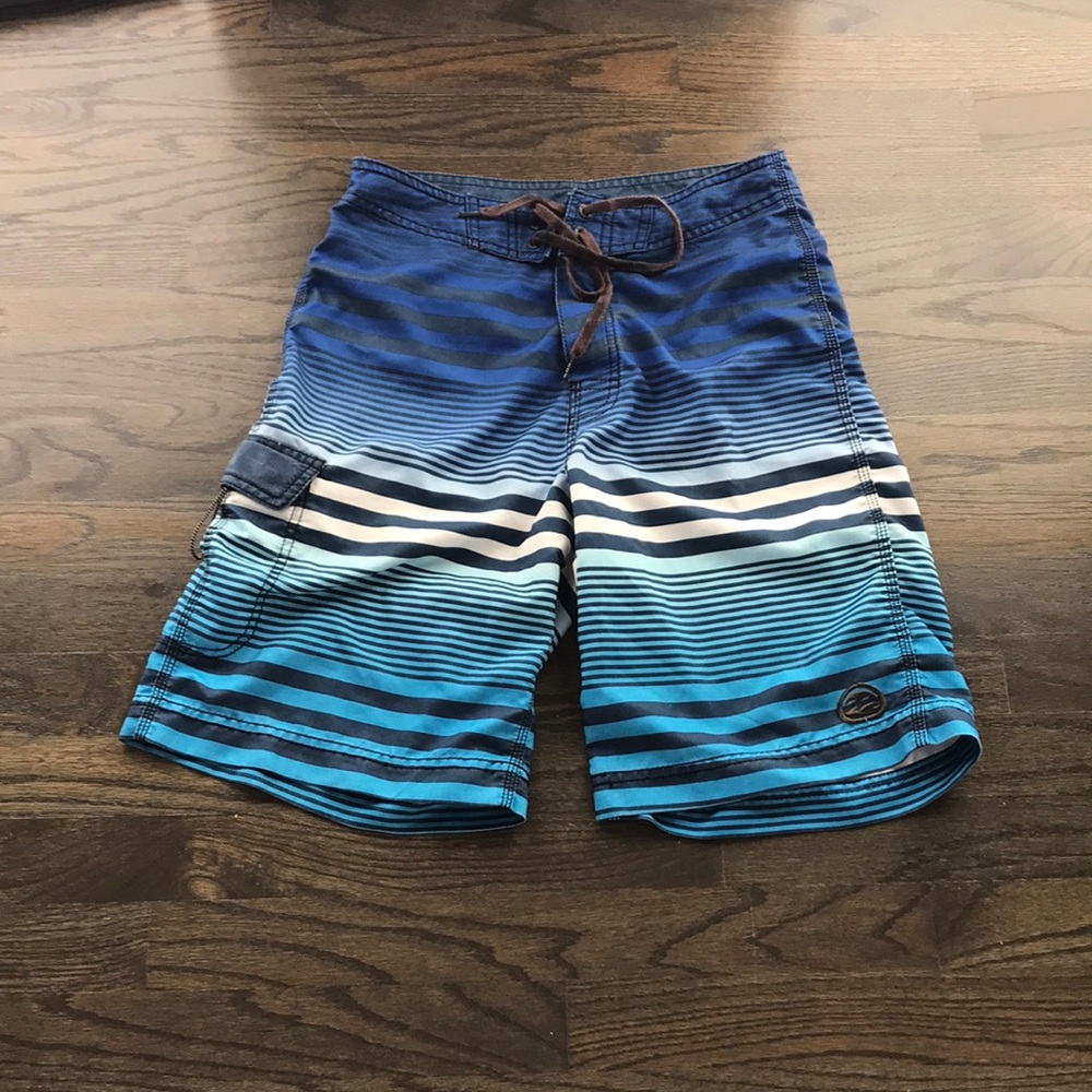 Blue and White swimming shorts. 100% Polyester.